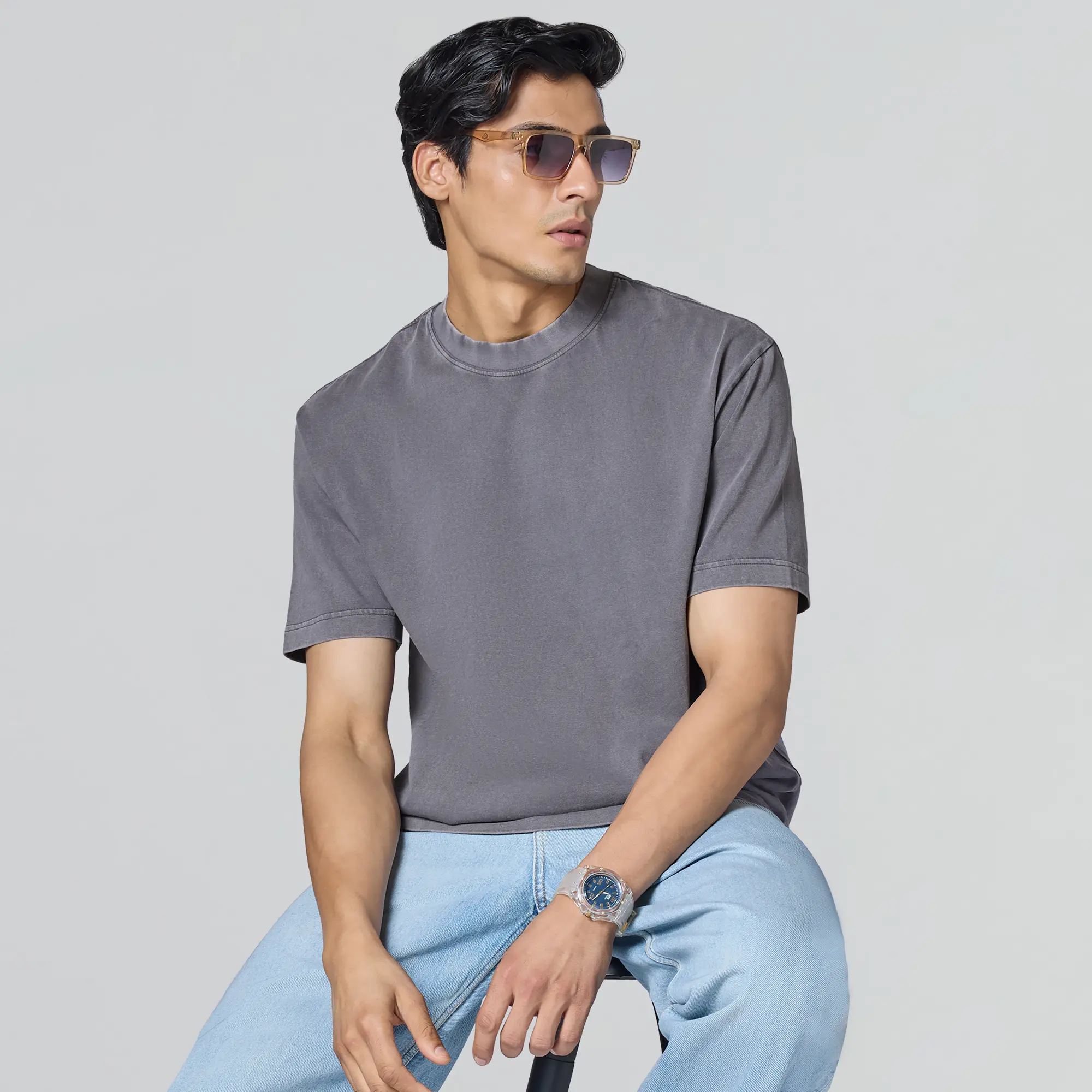 Haze Relaxed Fit Washed T-shirt - Graphite Grey
