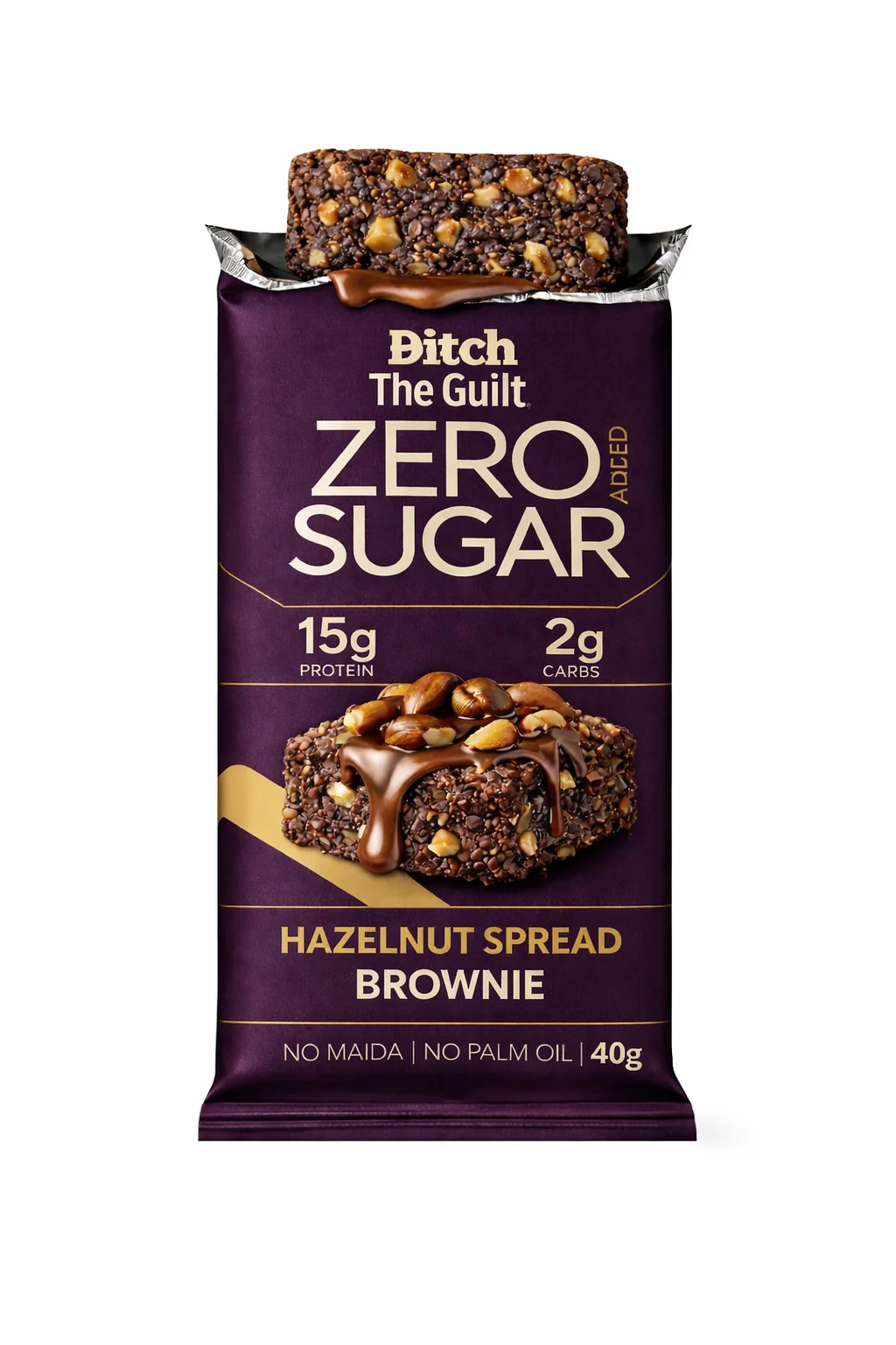 Hazelnut Protein Brownie • 15g Protein • Sugar Free High Protein Brownies • 40g