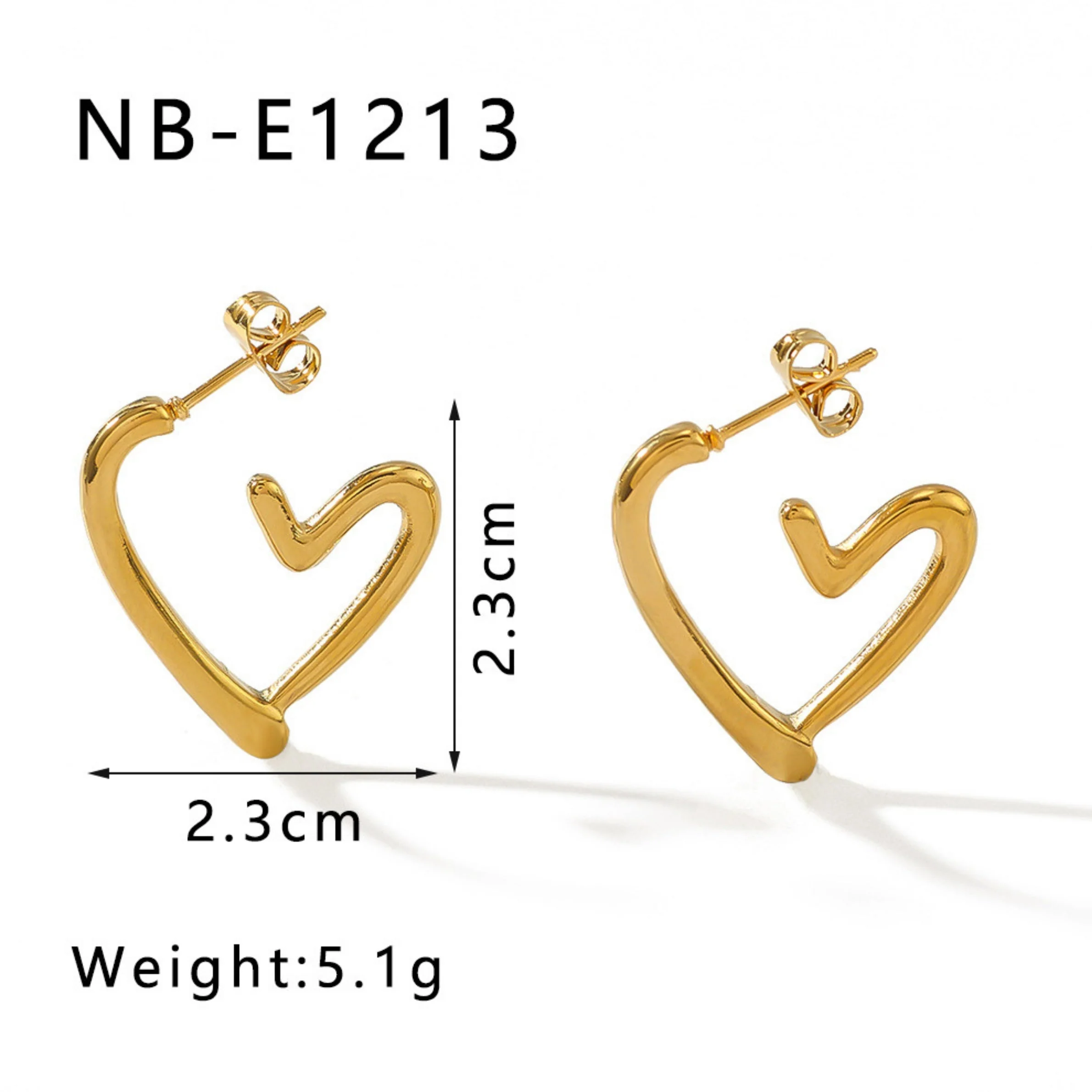 Heart Hoop Golden Earring - Image 4