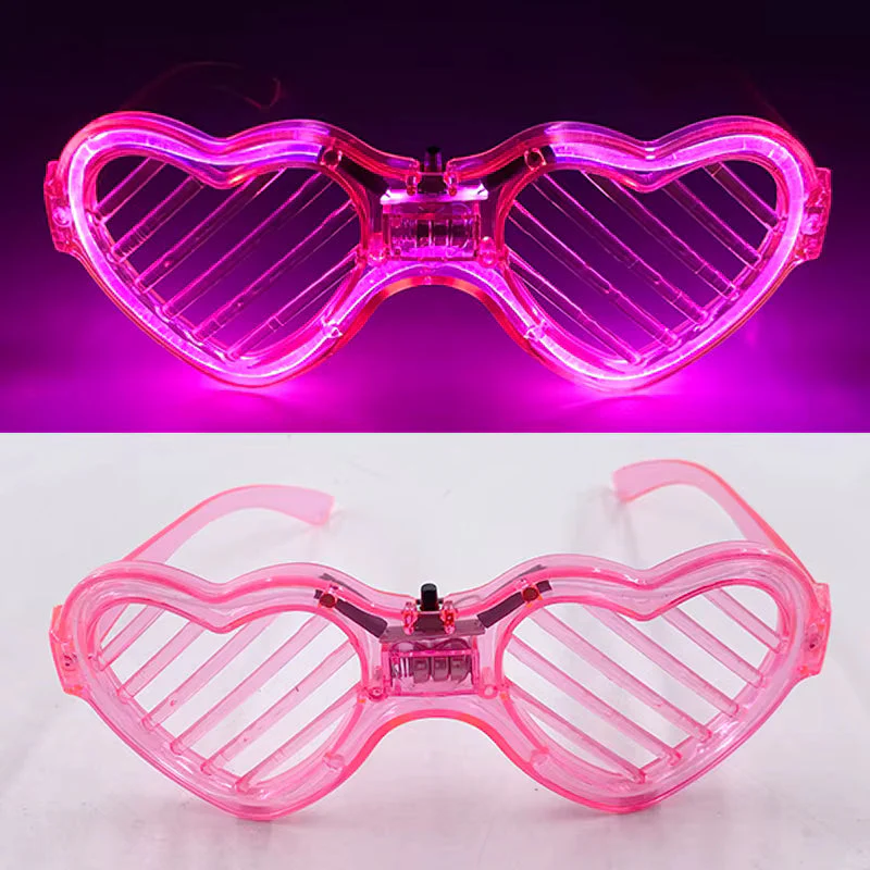 Heart Led Party Goggles Night Events Wireless Partywear Glasses 1PC - Image 5