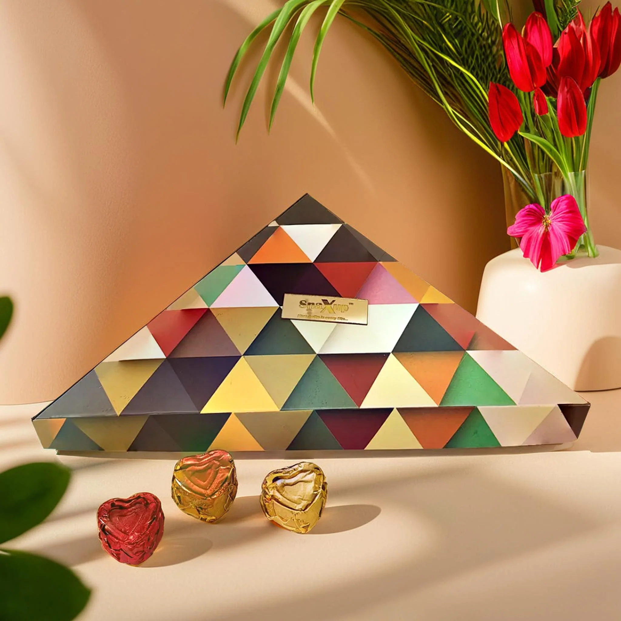 Heart shape Choco box in Triangle Box - Image 2