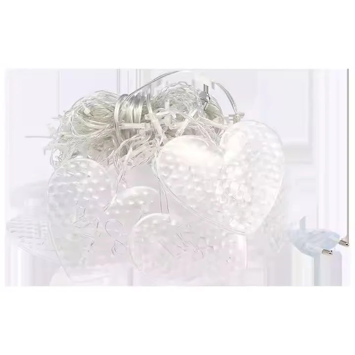 Heart-Shaped LED Curtain Lights Hanging Curtain Fairy Lights For Home, Valentine’s, Christmas Decor 60 Hearts Led Series 1 set - Image 3