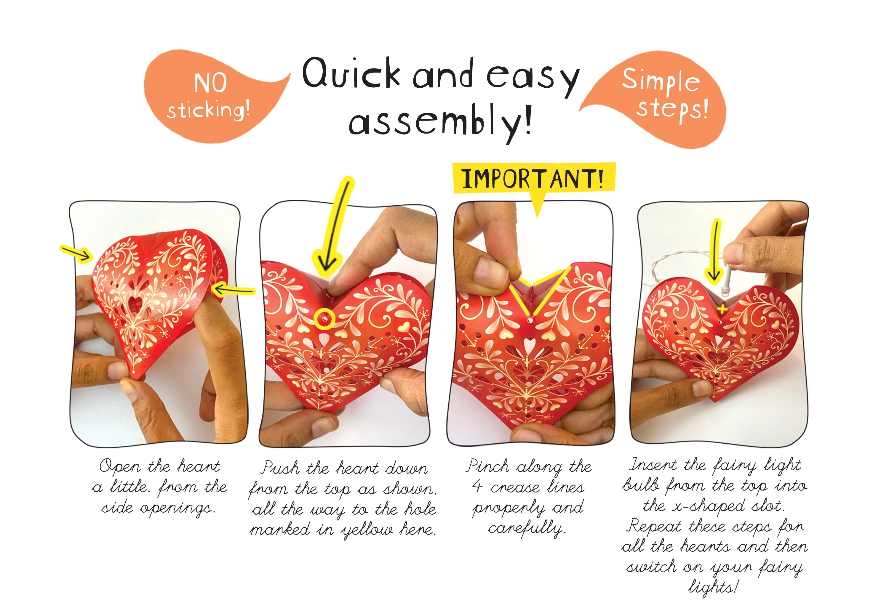 Hearts & Flowers COMBO SAVER: Paper Hearts Fairy Lights & Bunting - Image 10
