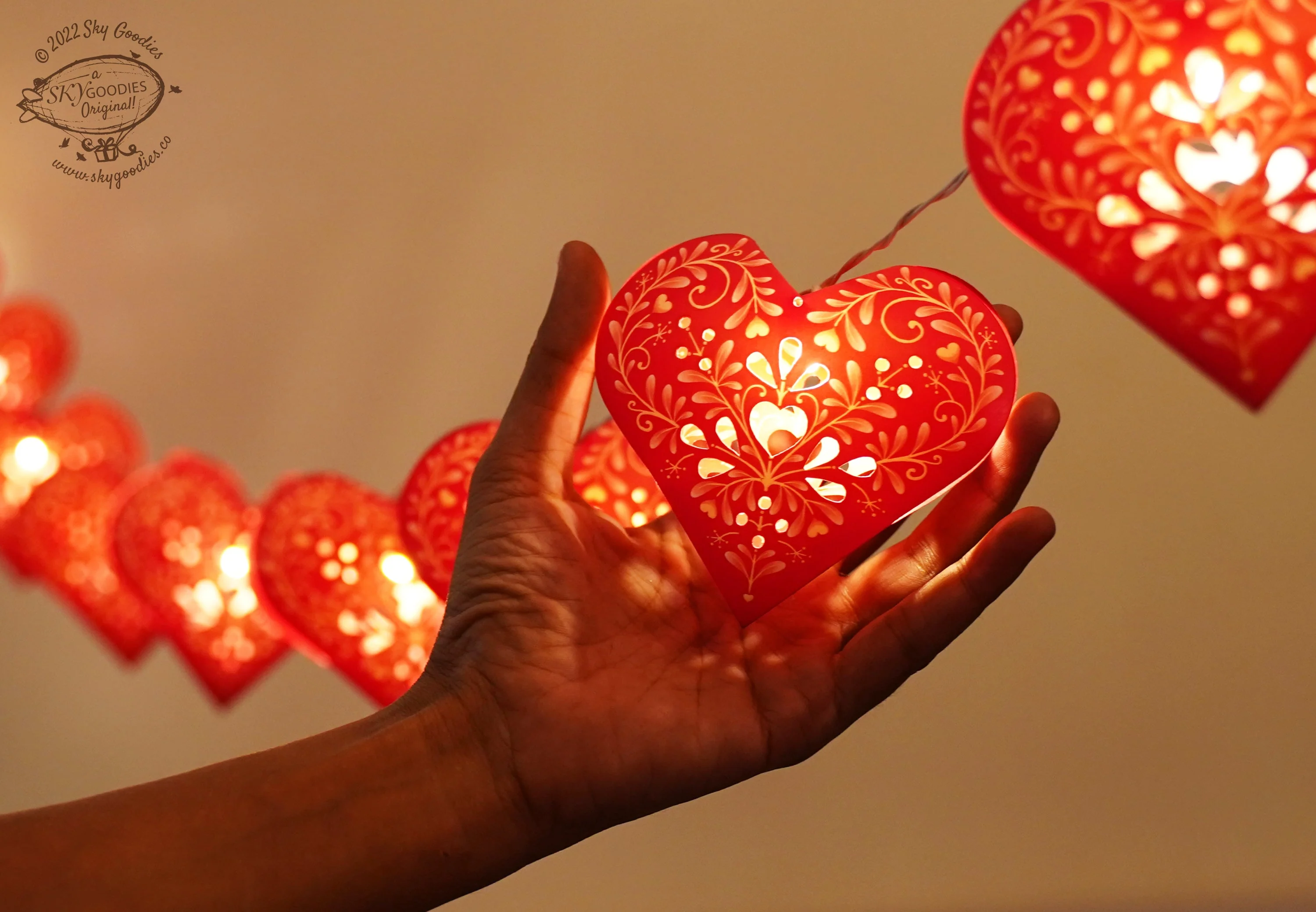 Hearts & Flowers COMBO SAVER: Paper Hearts Fairy Lights & Bunting - Image 12