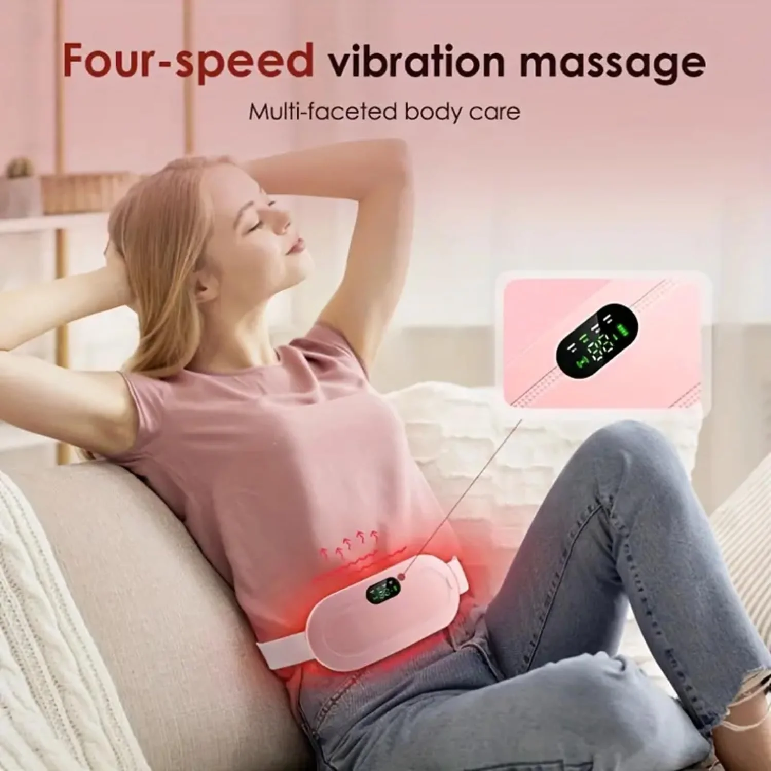 HeatEase: Portable Cordless Menstrual Heating Pad & Massage Belt with Adjustable Heat & Vibration for Period Pain Relief - Image 7