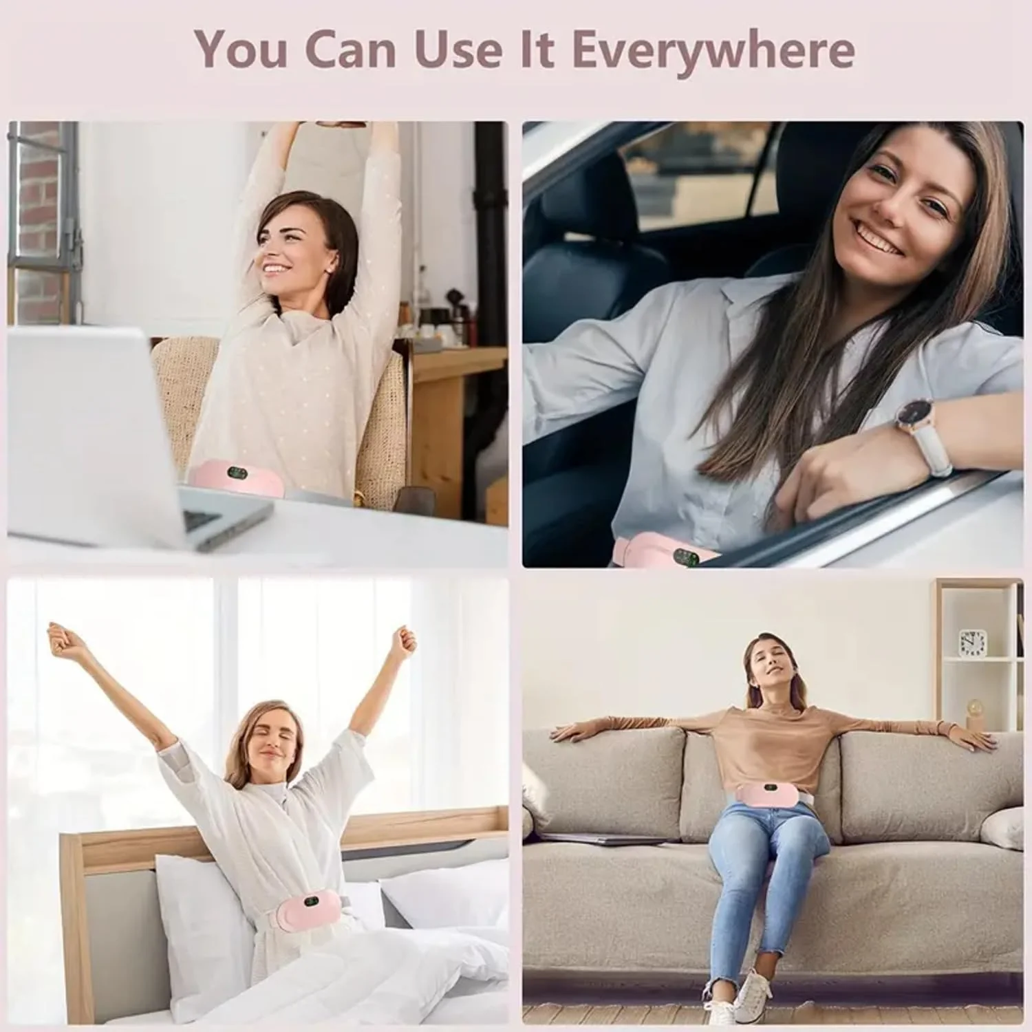 HeatEase: Portable Cordless Menstrual Heating Pad & Massage Belt with Adjustable Heat & Vibration for Period Pain Relief - Image 9