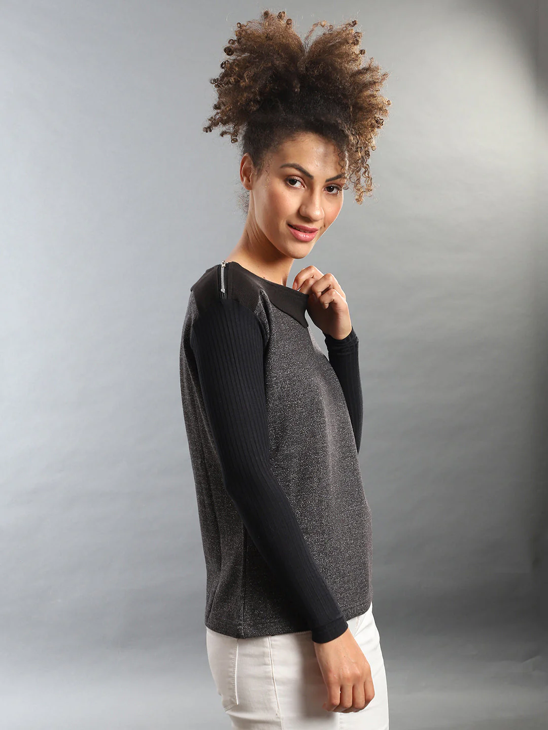Heathered Contrast Top - Image 3