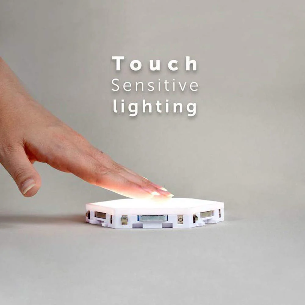 Hexagonal Wall Light, Touch-Sensitive LED Night Light - Pack of 5 - Image 3