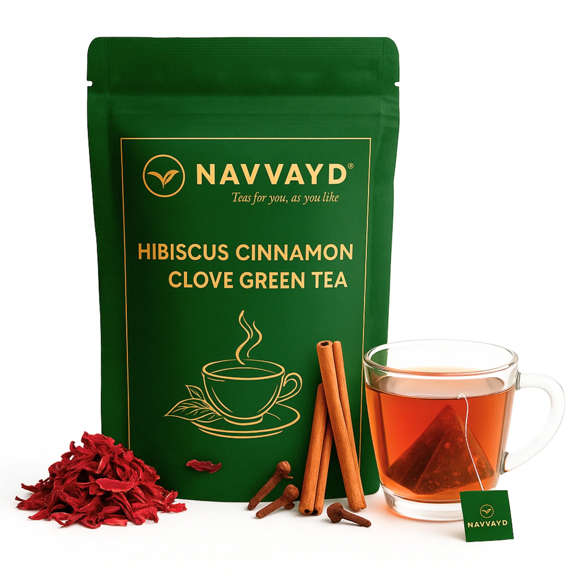 Hibiscus Cinnamon Clove Green Tea - Teabags - Image 8