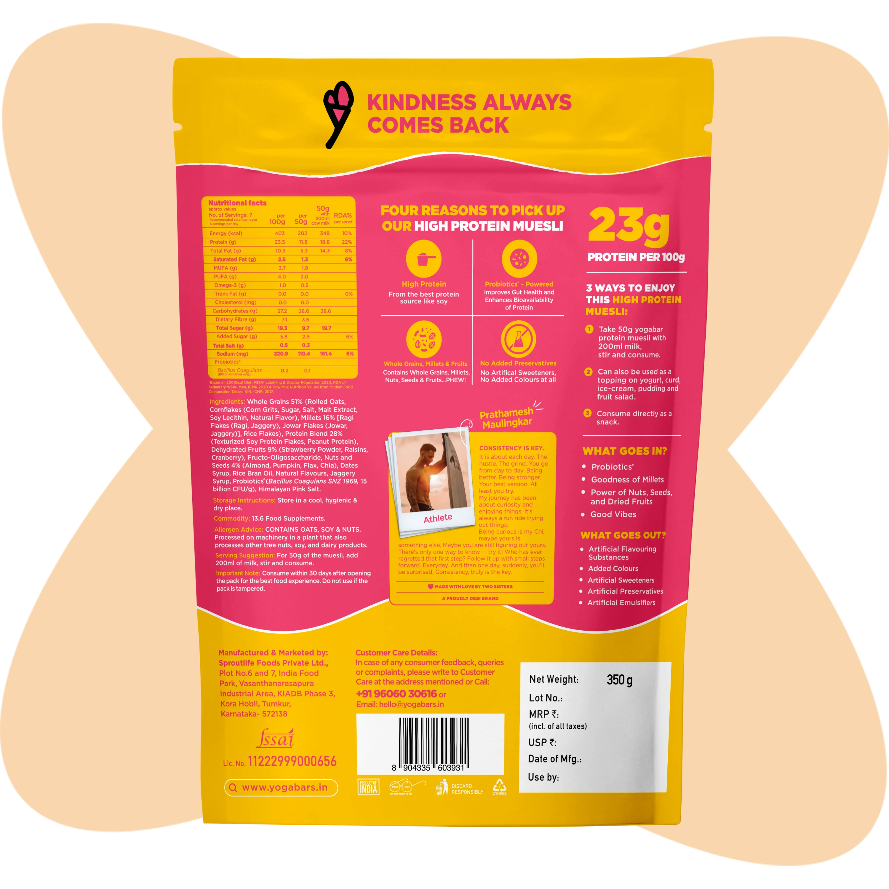 High Protein Muesli Fruits, Nuts & Seeds 350g 350g - Image 7