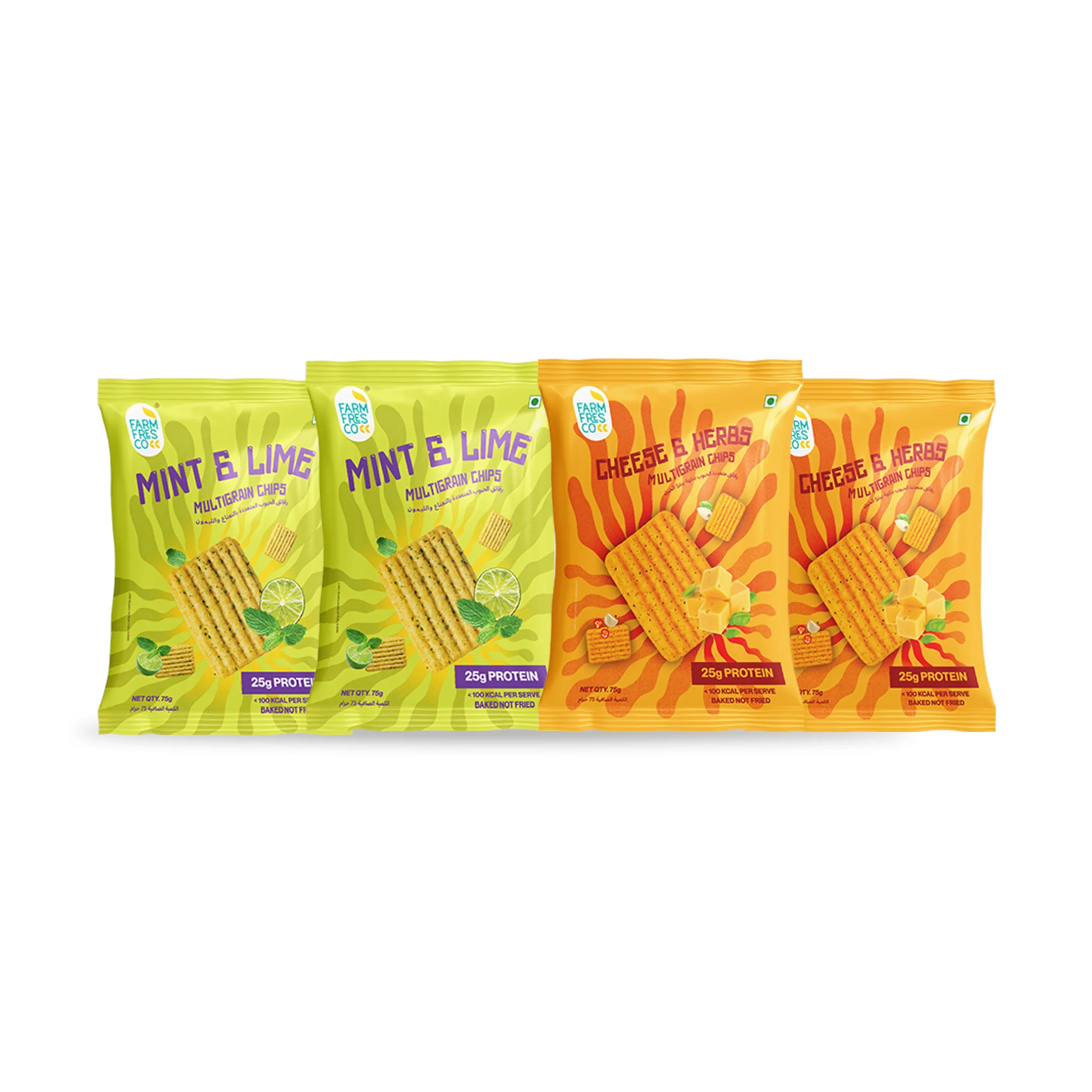 High Protein Multigrain Chips Combo – Mint & Lime + Cheese & Herbs (4 Packs x 75g each) - Image 12