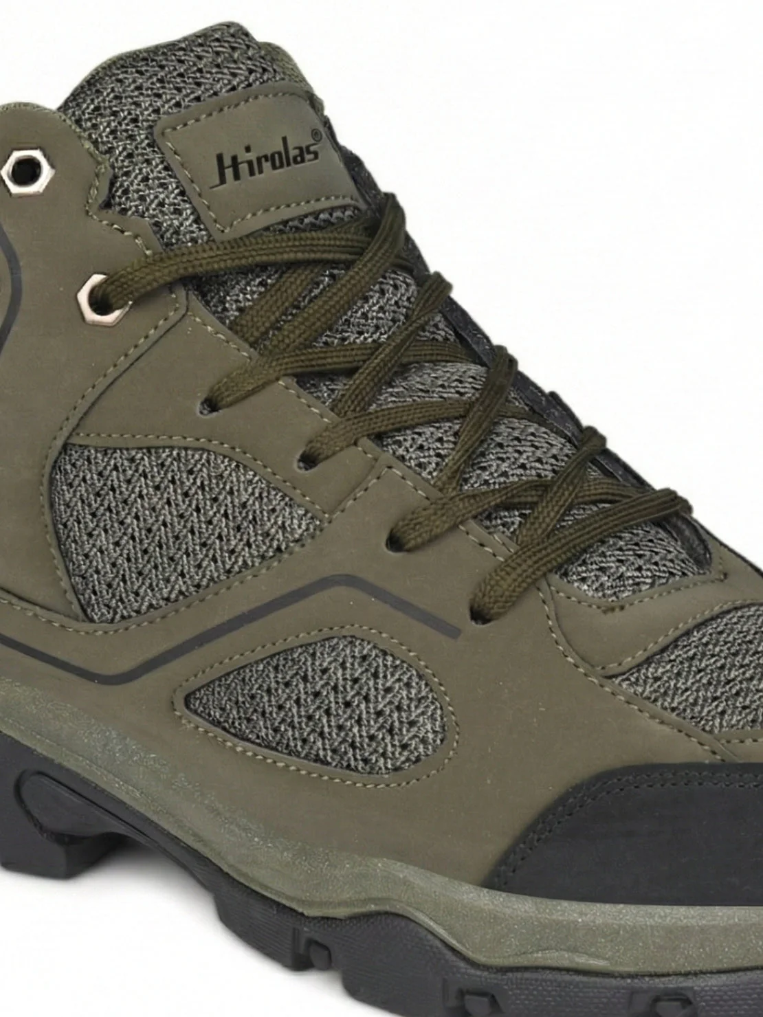 Hirolas Men Outdoor Walking & Trekking Ankle Shoes - Olive - Image 6