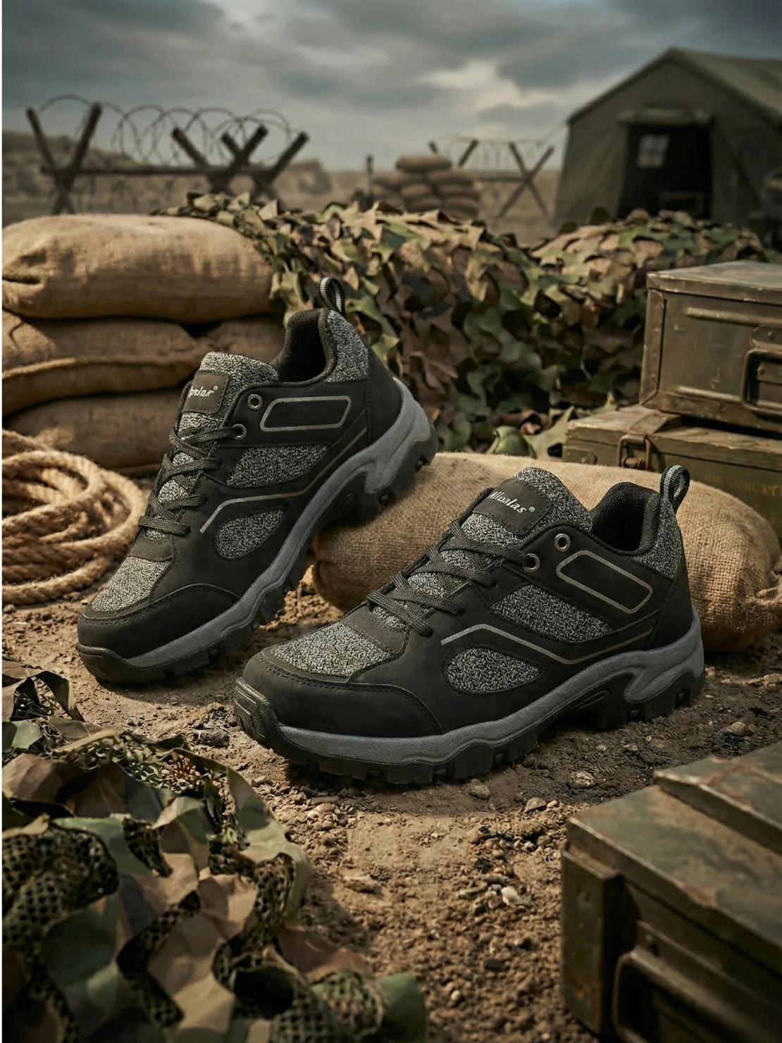 Hirolas Men Outdoor Walking & Trekking Shoes - Black - Image 3