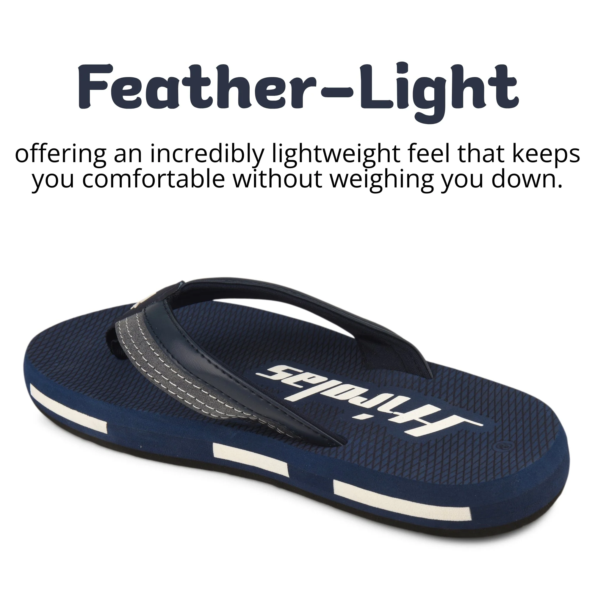 Hirolas Men’s Blue EVA Flip Flops Lightweight Casual Slippers for Daily & Beach Wear -HROFF36BLU - Image 4