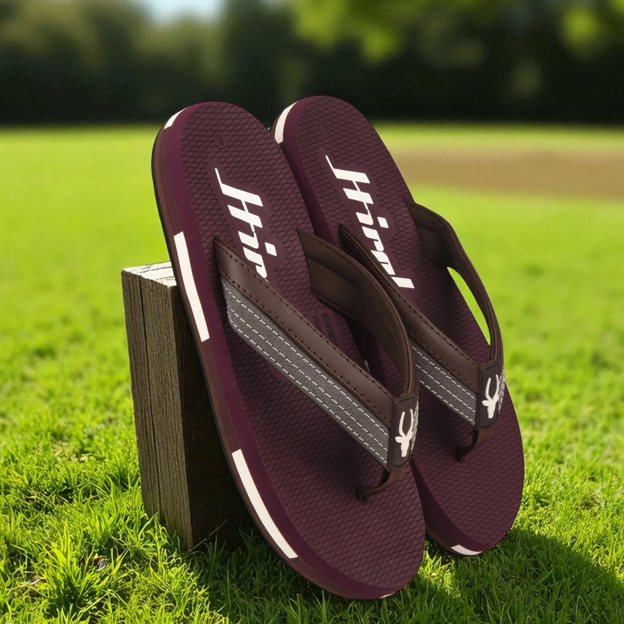 Hirolas Men’s Maroon EVA Flip Flops Lightweight Casual Slippers for Daily & Beach Wear -HROFF36MRN - Image 2
