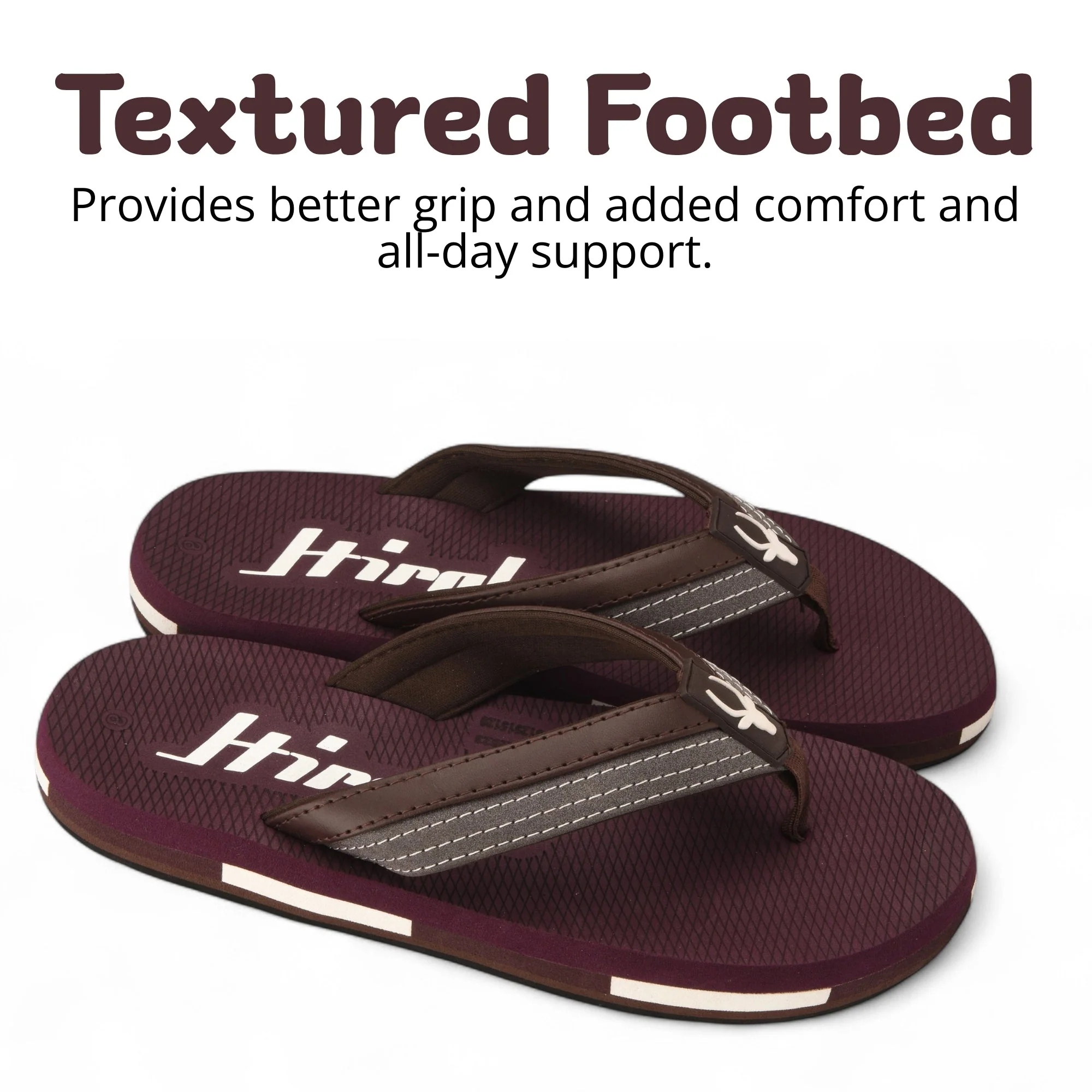 Hirolas Men’s Maroon EVA Flip Flops Lightweight Casual Slippers for Daily & Beach Wear -HROFF36MRN - Image 7