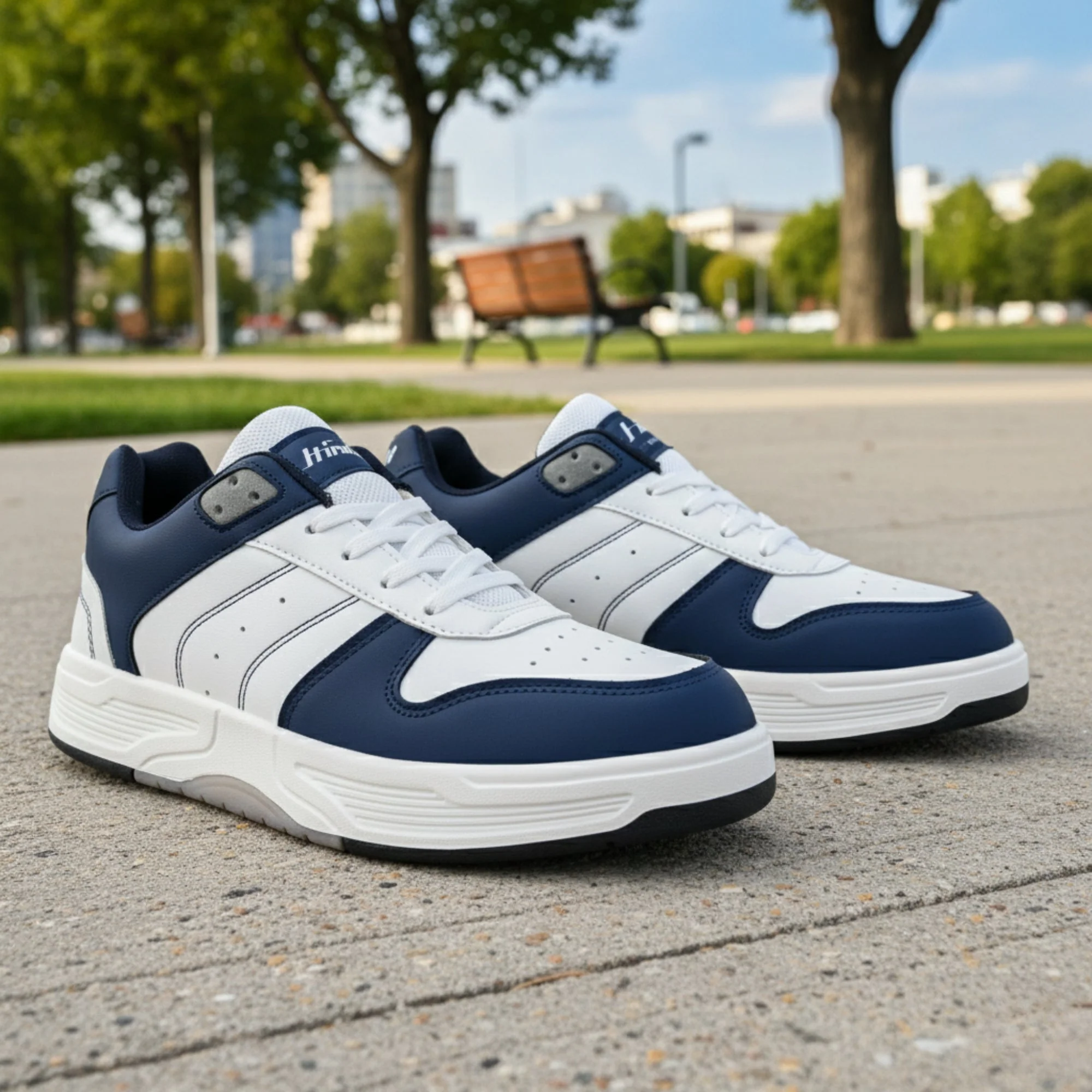 Hirolas Men's Blue & White Casual Sneaker Comfortable Daily Wear Shoes with Cushioned Insole & Durable Sole  HRL2084WHB - Image 2
