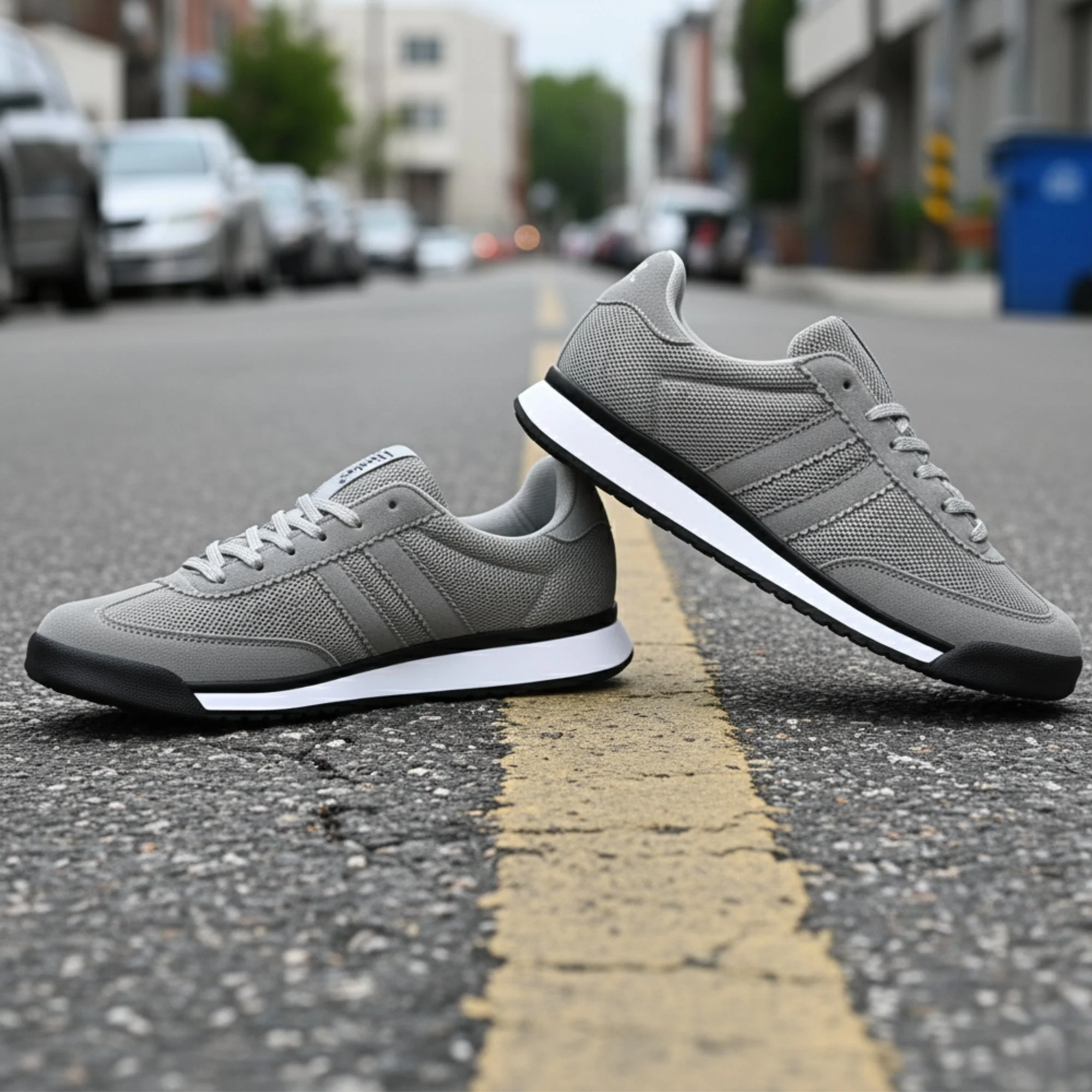 Hirolas Men's Grey Running Shoes Lightweight Breathable Mesh Sneaker Non-Slip Casual with Cushioning & Comfort Sole HRLSN01GRY - Image 3