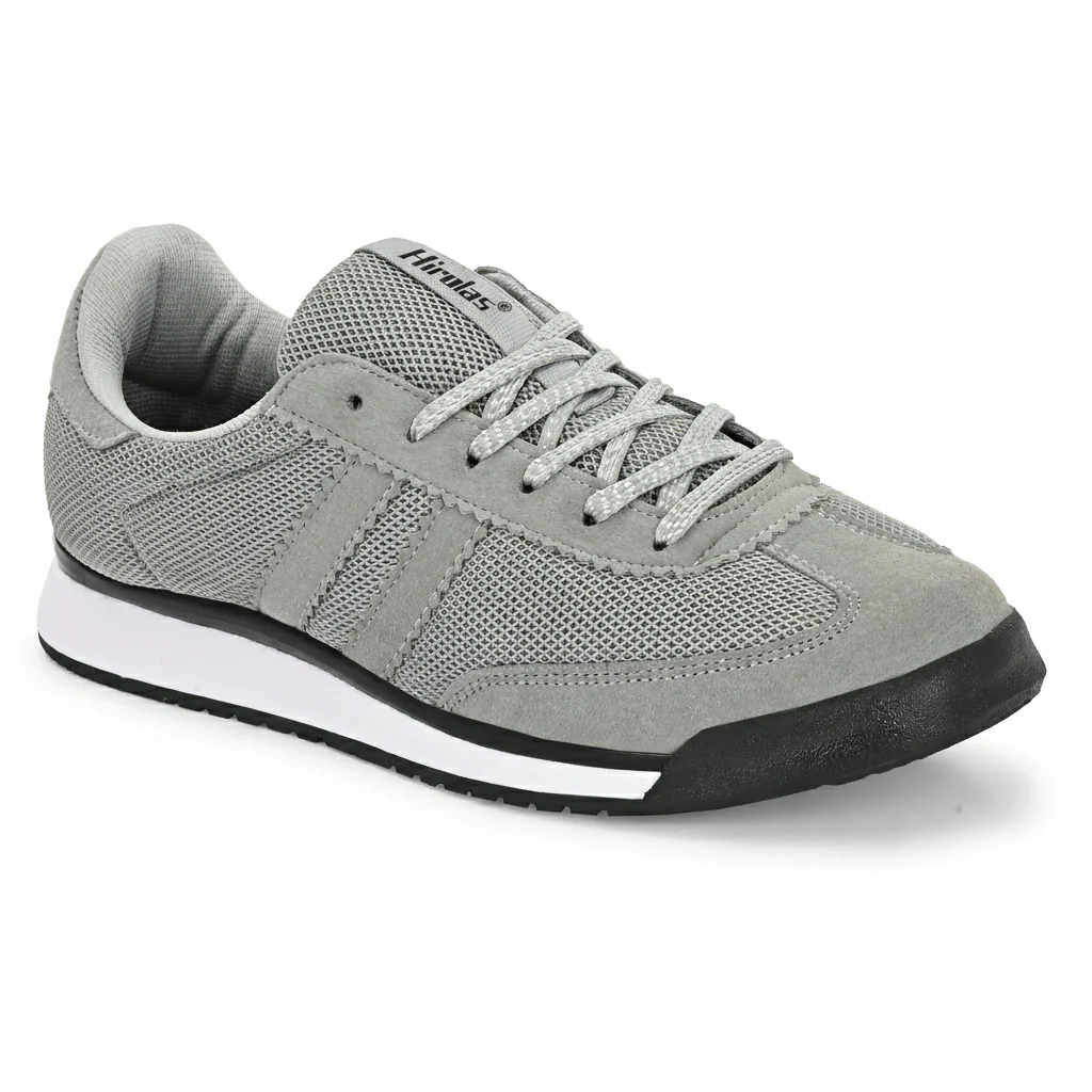Hirolas Men's Grey Running Shoes Lightweight Breathable Mesh Sneaker Non-Slip Casual with Cushioning & Comfort Sole HRLSN01GRY - Image 4