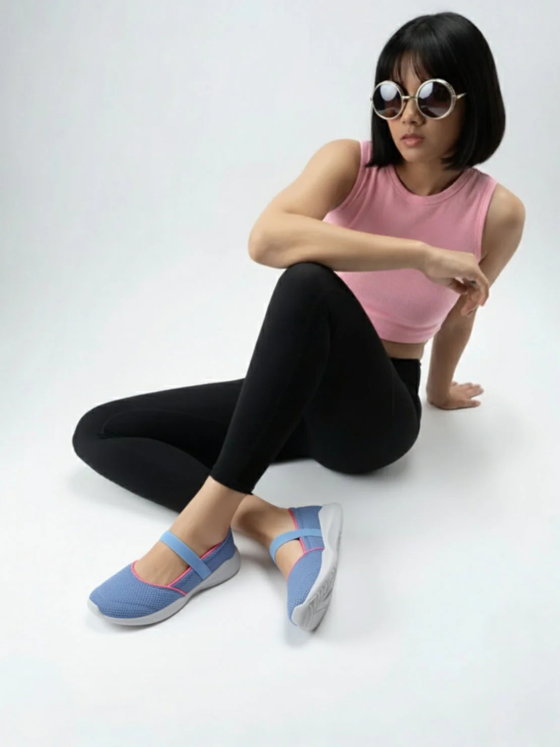 Hirolas Women Sky Blue Walking Sports_Shoes Without Laces Lightweight Sports Ballerina Flats -HRLWF20SBU - Image 2