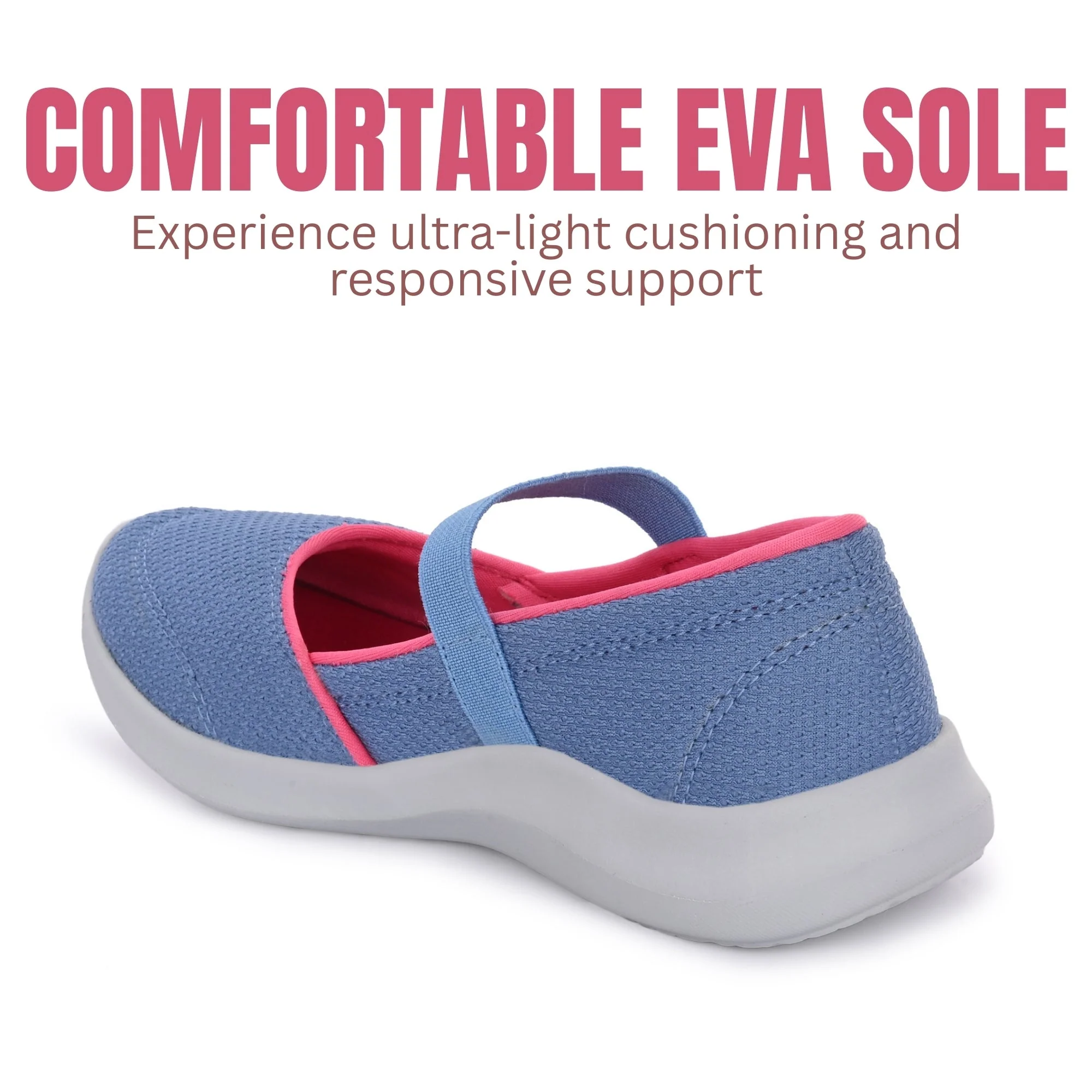 Hirolas Women Sky Blue Walking Sports_Shoes Without Laces Lightweight Sports Ballerina Flats -HRLWF20SBU - Image 5
