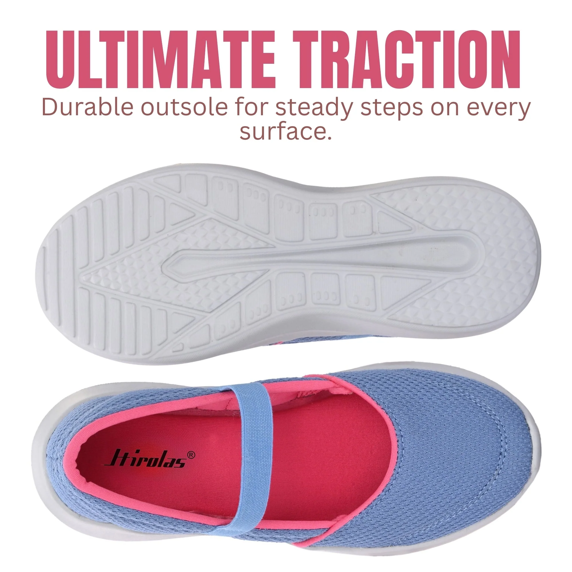 Hirolas Women Sky Blue Walking Sports_Shoes Without Laces Lightweight Sports Ballerina Flats -HRLWF20SBU - Image 7