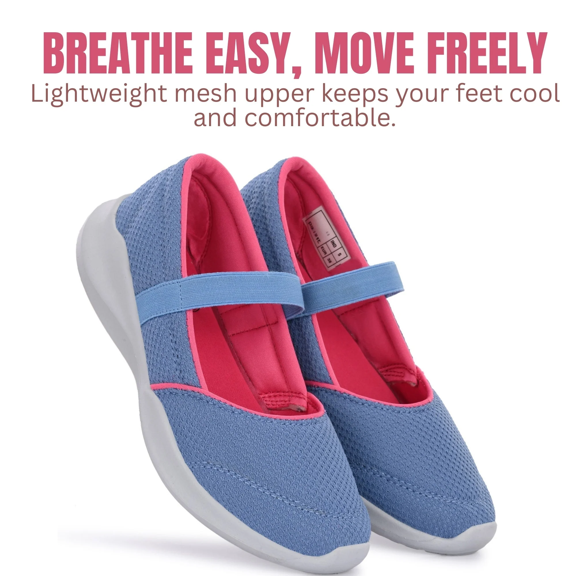 Hirolas Women Sky Blue Walking Sports_Shoes Without Laces Lightweight Sports Ballerina Flats -HRLWF20SBU - Image 8