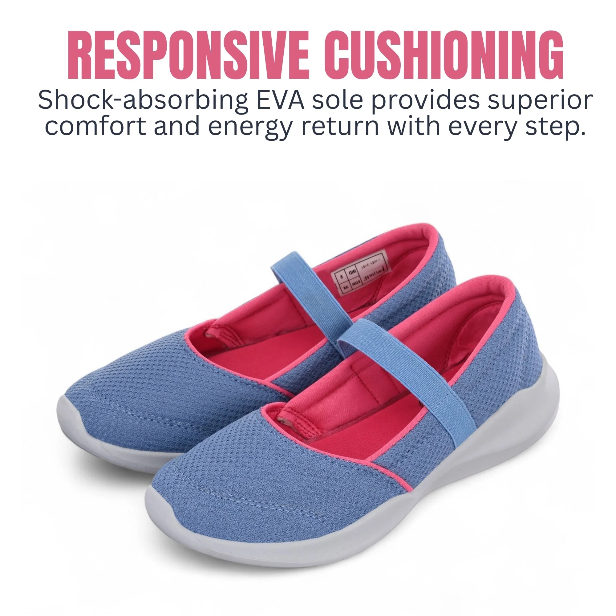 Hirolas Women Sky Blue Walking Sports_Shoes Without Laces Lightweight Sports Ballerina Flats -HRLWF20SBU - Image 9