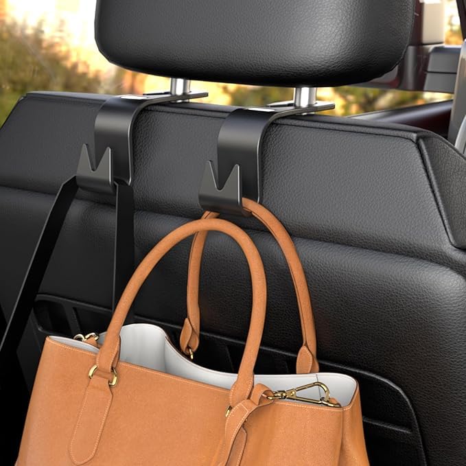 Holdie: 4-in-1 Car Seat Headrest Hooks – Heavy-Duty Hangers for Organizing Bags, Groceries, Purses & Accessories Without Spills (Set of 4) - Image 2
