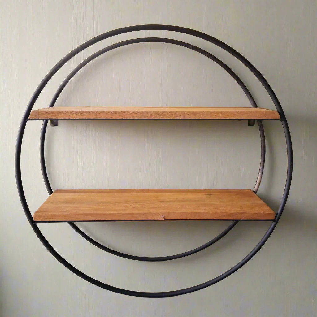 Home Creative Circular 2 Floors Wall Mounted Flower Pot Toy Cup Book Shelves - Image 6