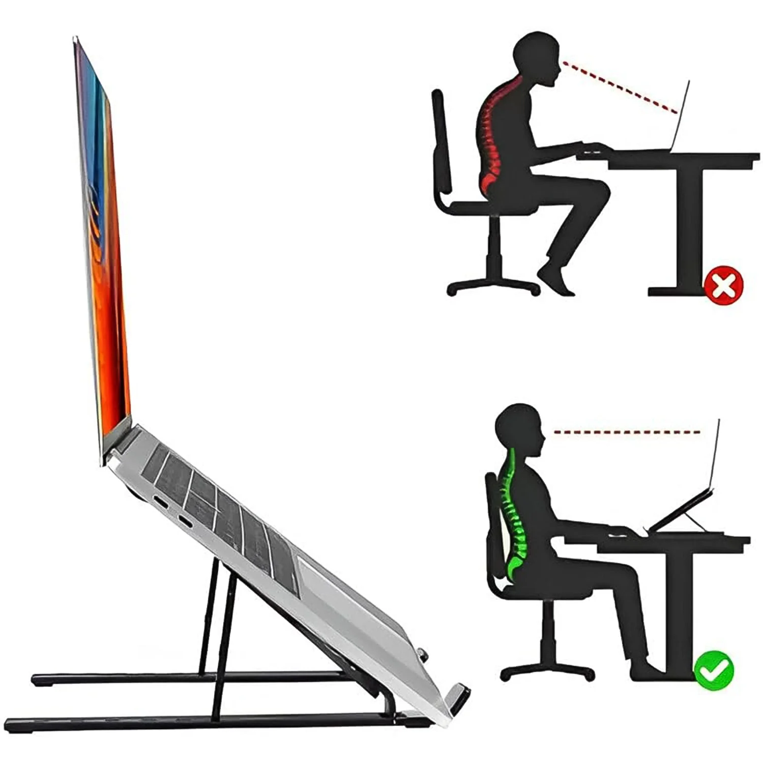 Home Foldable Height Adjustable Laptop Stand (1 Pc) - Image 6