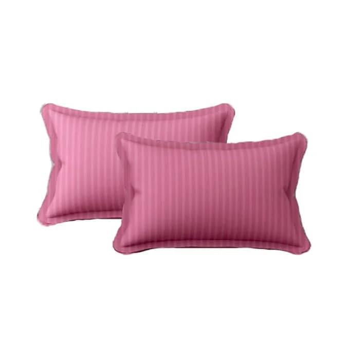 Homecrown Cotton Feel Striped Elastic Fitted Double Bedsheet with 2 Pillow Covers – 72x78 Inch – Dark Pink - Image 5