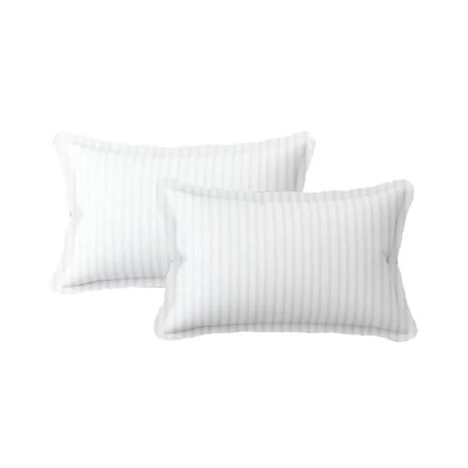 Homecrown Cotton Feel Striped Elastic Fitted Double Bedsheet with 2 Pillow Covers – 72x78 Inch – White - Image 5