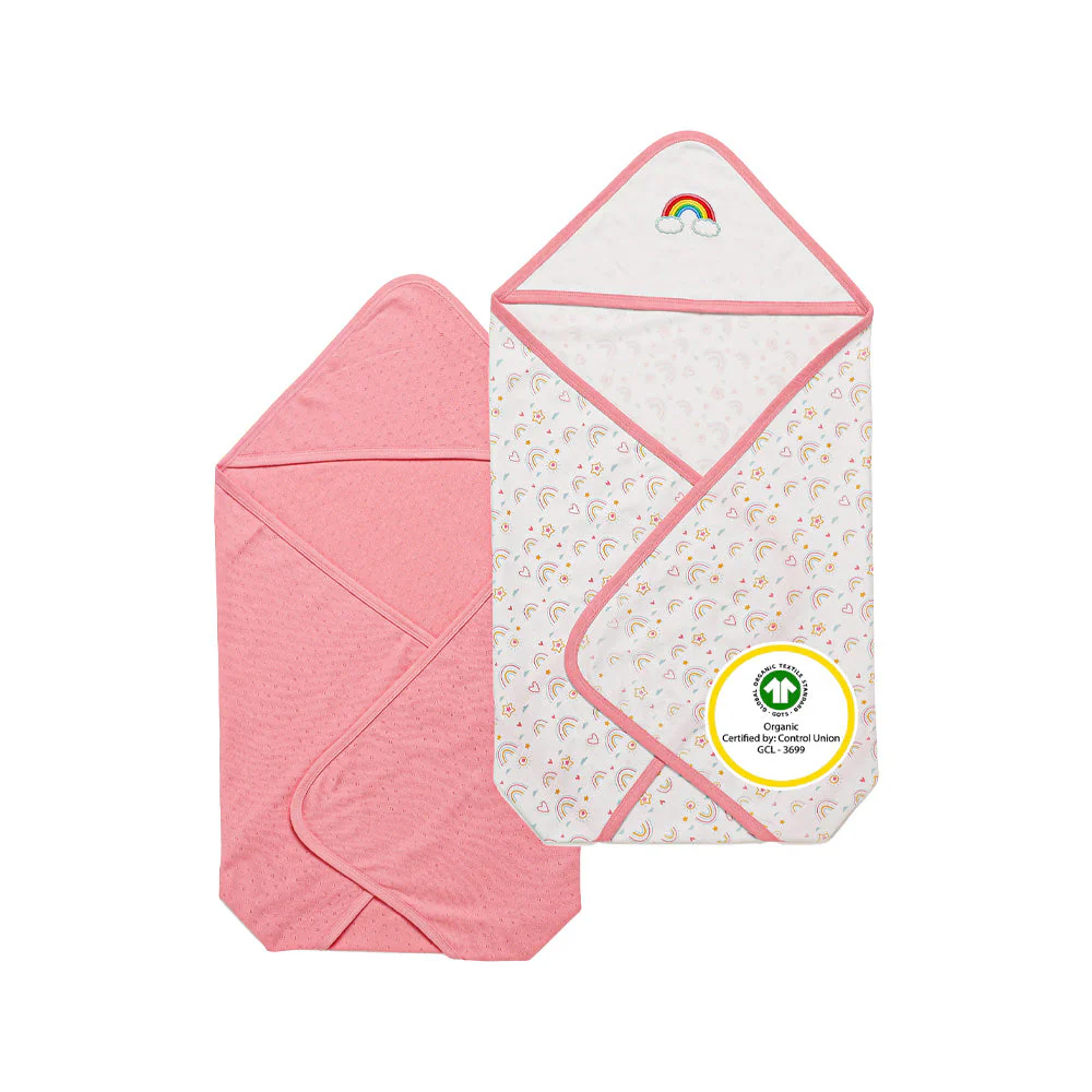 Hooded Cotton Baby Blanket | Set Of 2 - Image 7