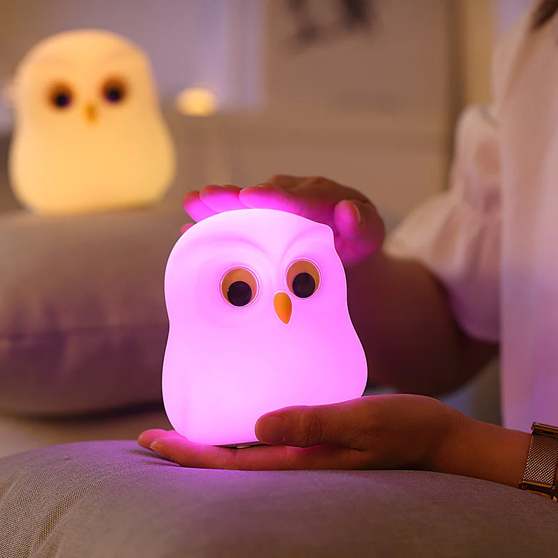 HootGlow: Adorable Owl LED Night Lamp with Rechargeable Battery for Cozy Bedroom Ambience & Gifting - Image 6