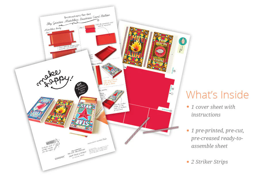 HOT Matchbox Business Card Holder DIY Paper Craft Kit - Image 4