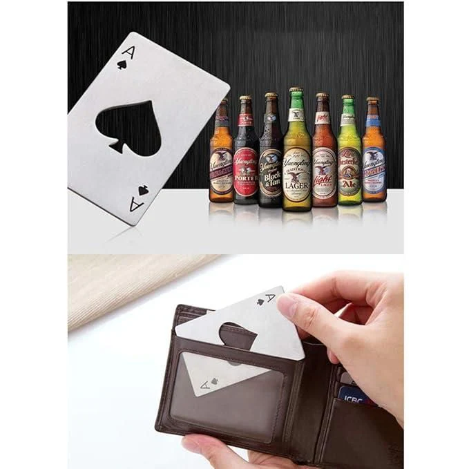 Hukum: SStainless Steel Credit Card-Size Bottle Opener (Pack of 2) – Compact & Durable Bar Tool for Beer & Soda - Image 3