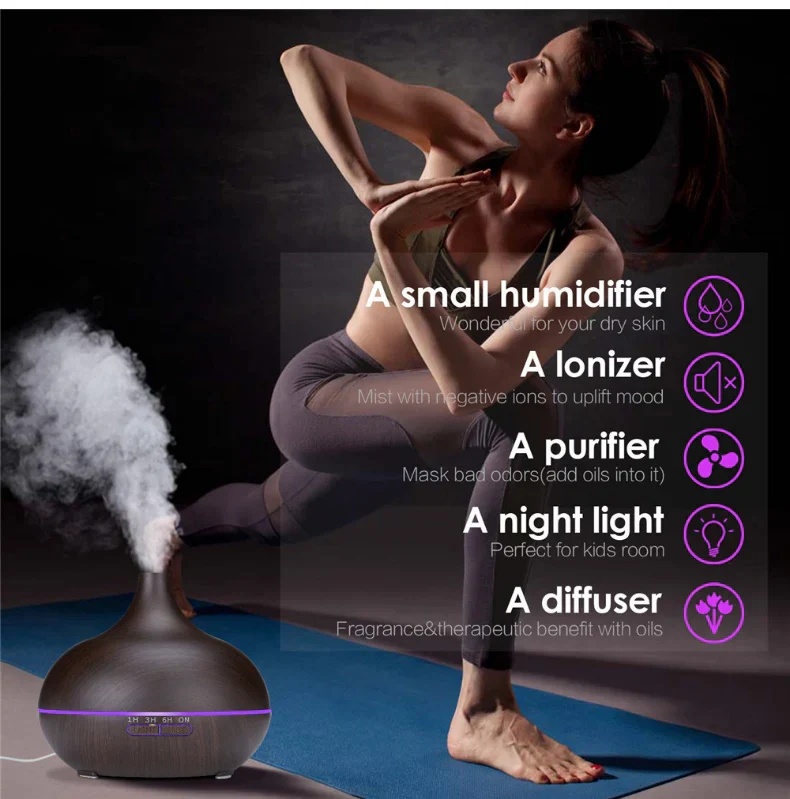 Humidifier Aroma Diffuser 500ML Essential Oil Diffuser with Remote - Image 2