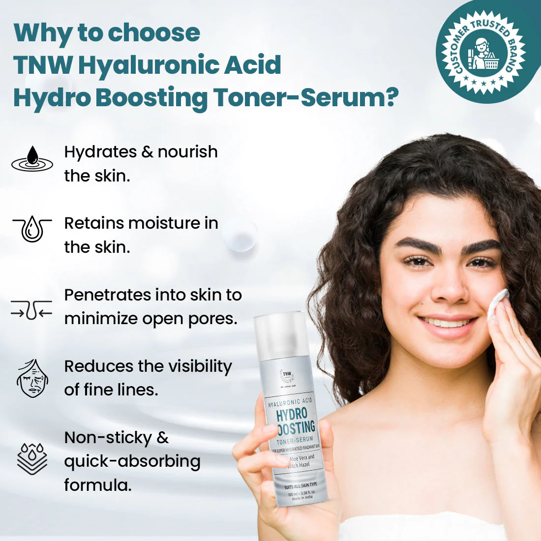 Hyaluronic Acid Hydro Boosting Toner-Serum for Hydrating & Glowing Skin. - Image 3