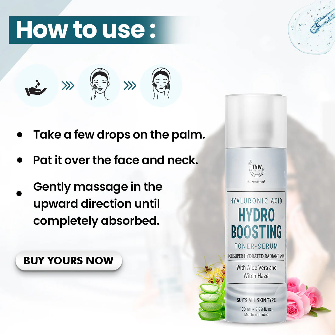 Hyaluronic Acid Hydro Boosting Toner-Serum for Hydrating & Glowing Skin. - Image 4