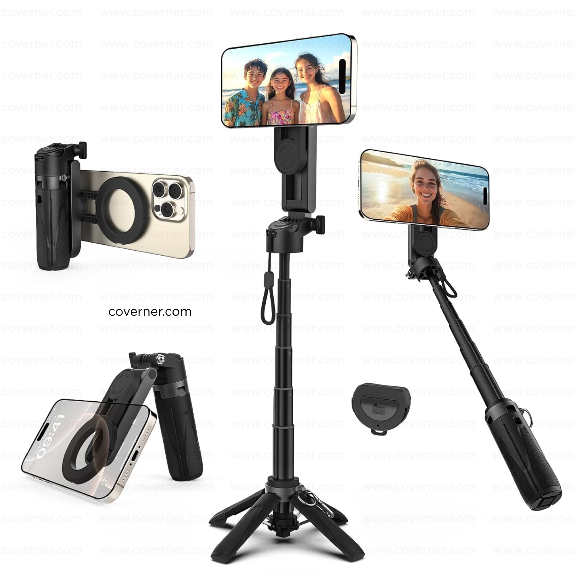 Hybrid Flex – 4-in-1 MagSafe Tripod, Selfie Stick, Wireless Grip & Camera Handle by Coverner India - Image 3