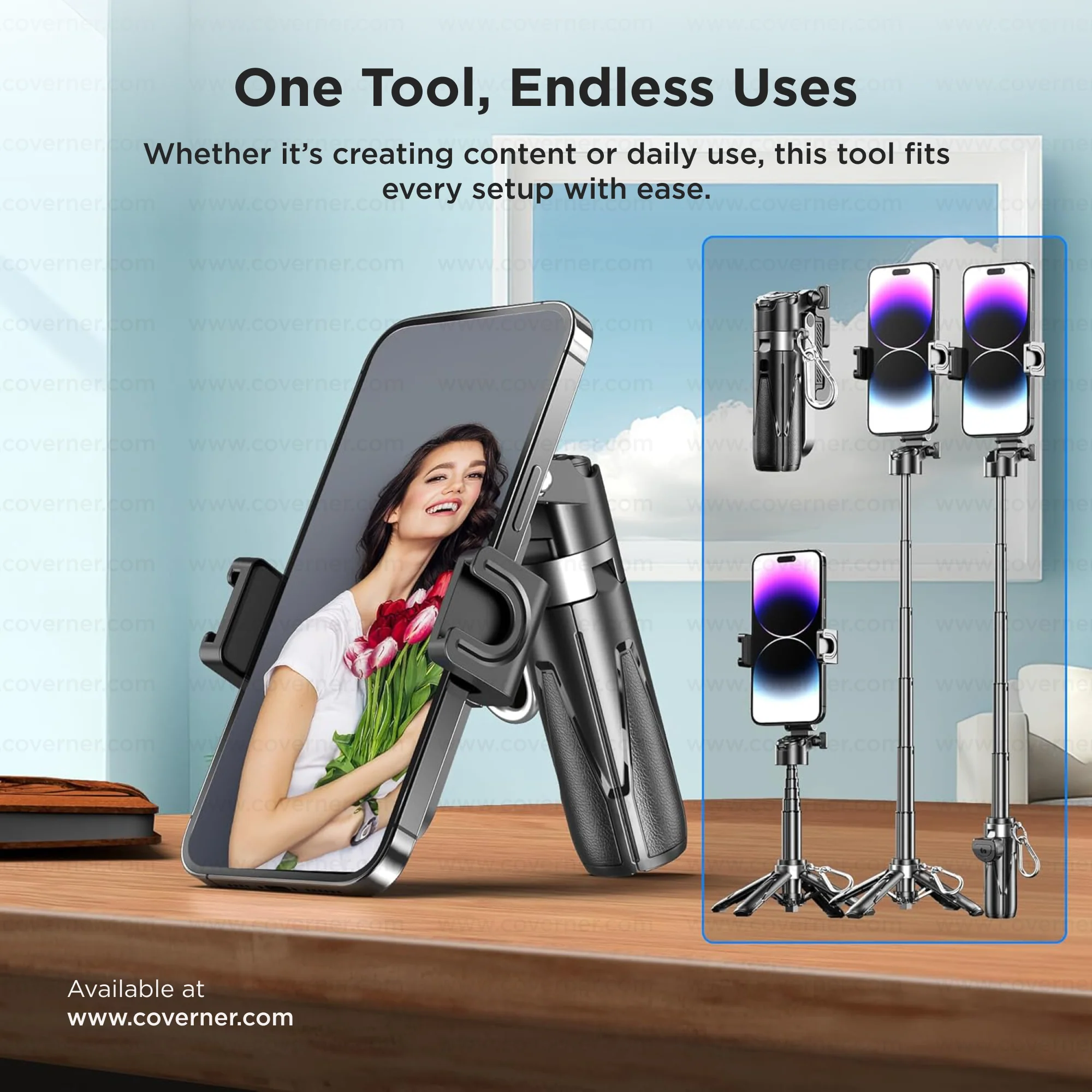 Hybrid Flex - Neo – 4-in-1 MagSafe Tripod, Selfie Stick, Wireless Grip & Camera Handle by Coverner India - Image 6