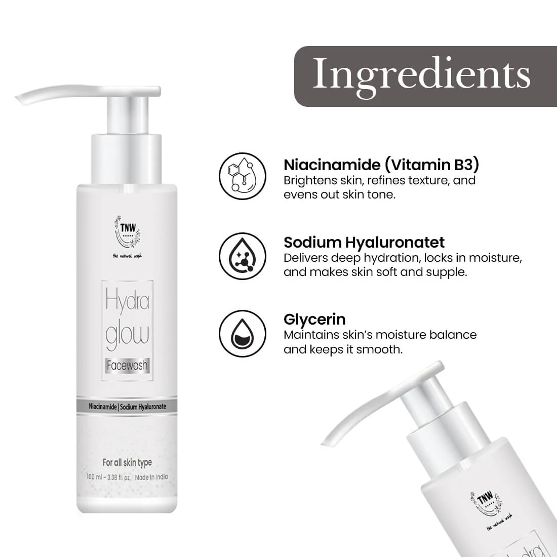 Hydra Glow Facewash | Hydrating, Brightening & Soothing - Image 3