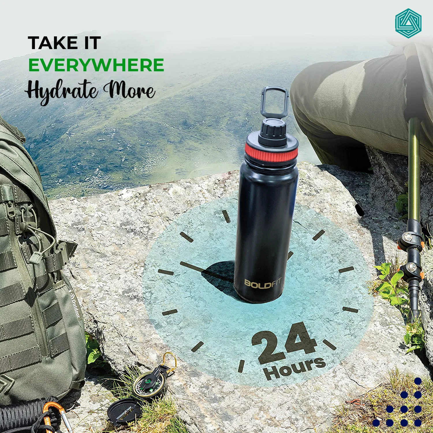 Hydra Stainless Steel Water Bottle - 750ml - Image 6