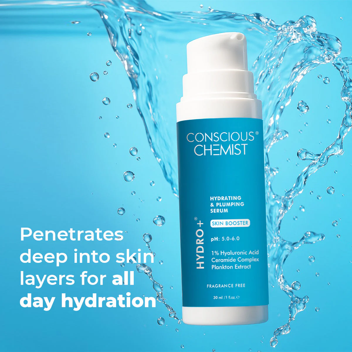 Hydro+ Hydrating & Plumping Serum | 1% Multi-Molecular Hyaluronic Acid | 30 ml | Special Offers - Image 5