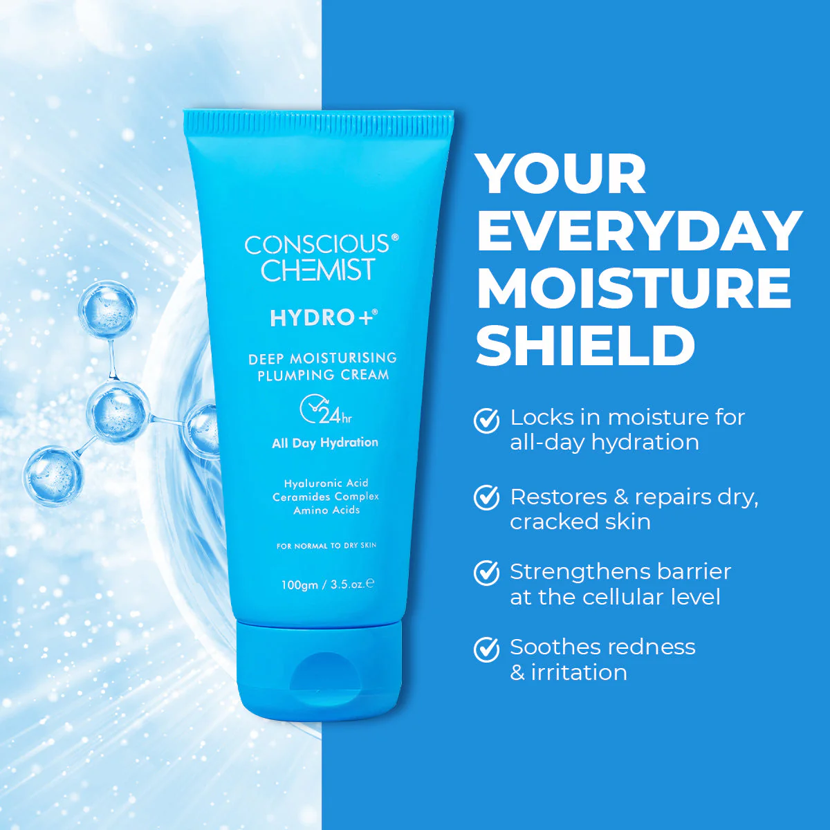 Hydro+ Multi Hyaluronic Acid Moisturiser | 100 gm | Special Deal - Image 6
