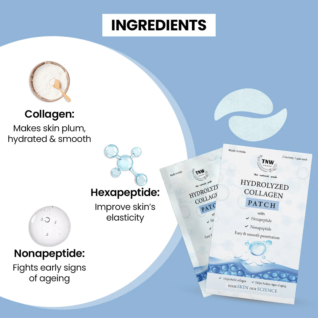 Hydrolyzed Collagen Patch for Firm & Fresh skin | 2 Sachet, 1 Pair Each (Stock Clearance) - Image 4