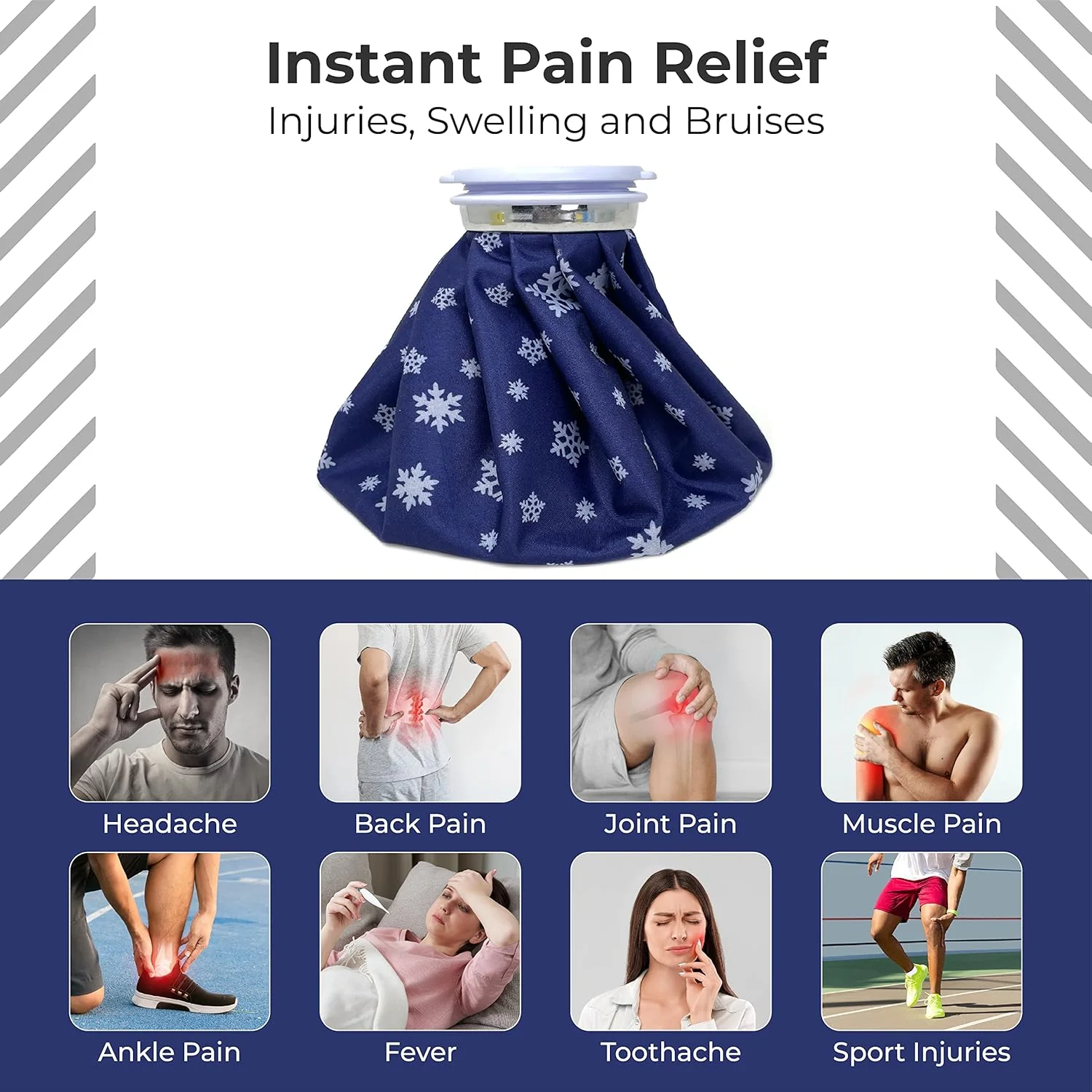 IceMate: Reusable Cold Compress Bag, 9-Inch Leak-Proof Ice Pack for Pain Relief, Swelling, Sports Injuries, Cramps & First Aid Therapy - Image 2