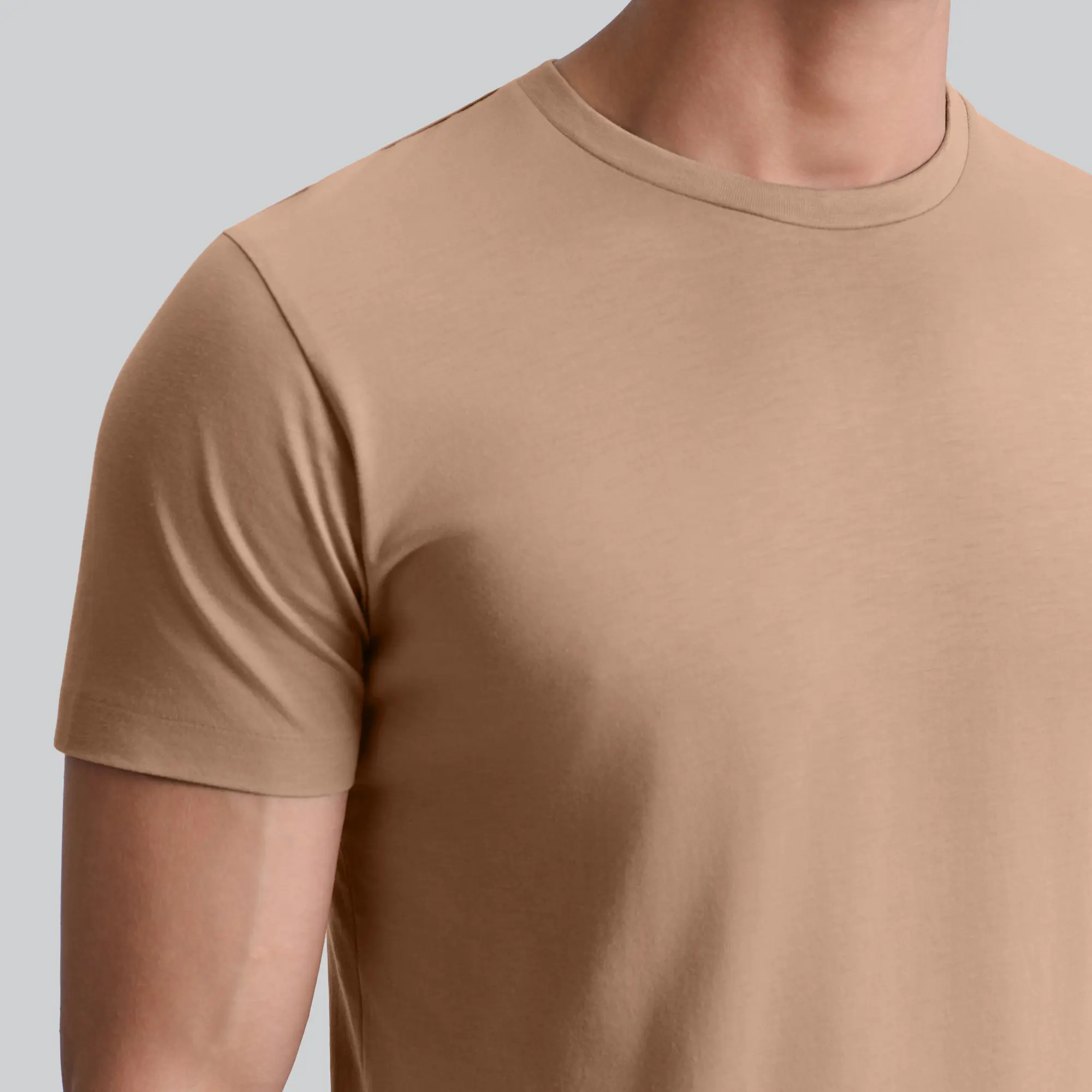 Iconique Supima Cotton T-shirt Brown Latte - Image 6