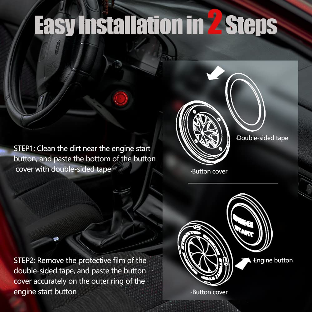Ignitron: Engine Start/Stop Button Cover with Zinc Alloy Rotary Ring, Stylish Ignition Protector for Cars, SUVs & Motorcycles (Tungsten Gold Finish) - Image 6